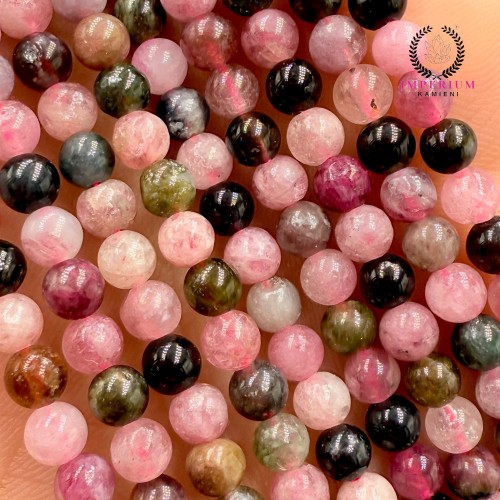 Turmalin Mix Kolorów Jasny / kulka gładka / ok. 4mm