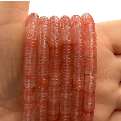 Kwarc truskawkowy / heishi / ok. 6x1mm