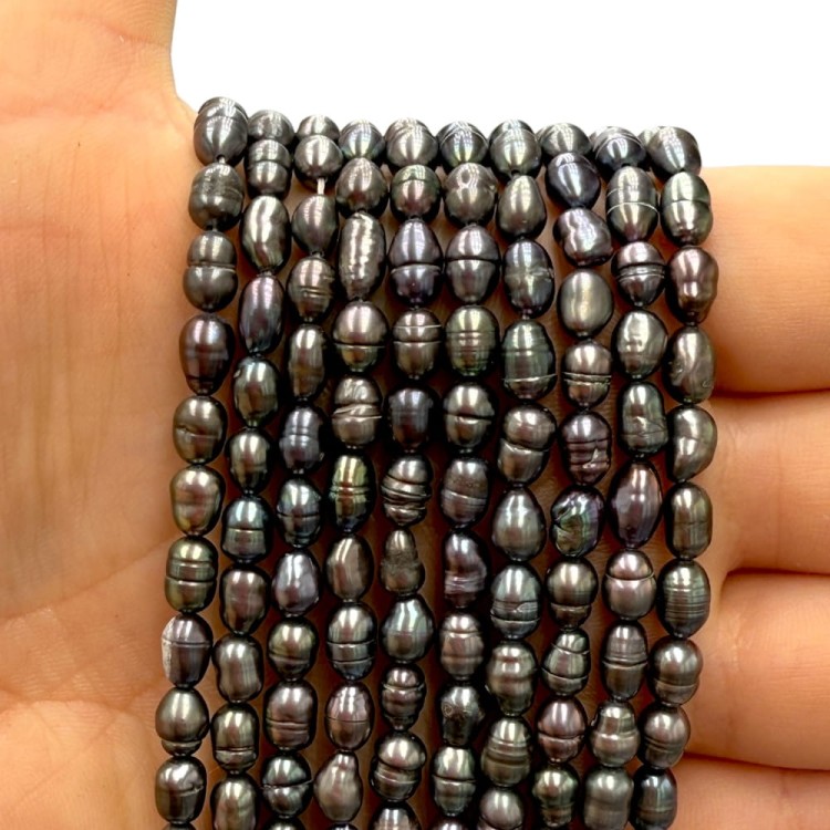 Perła Hodowlana Słodkowodna / benzynka / oliwka nieregularna / ok.5x6mm