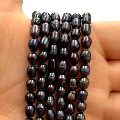 Perła Hodowlana Słodkowodna / granatowy / oliwka nieregularna / ok.5x6mm