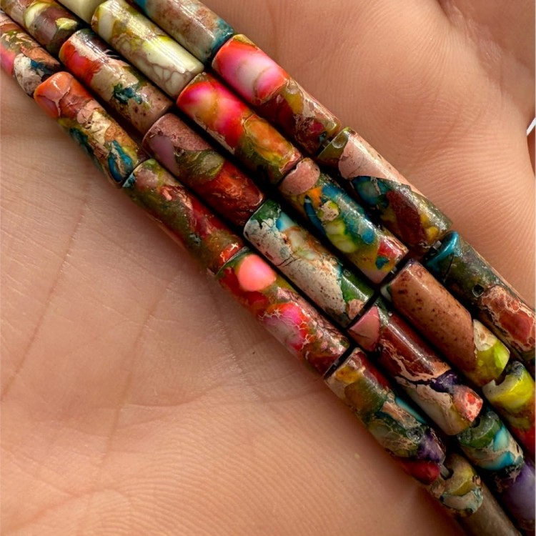 Jaspis Cesarski / walec / ok. 4x13mm