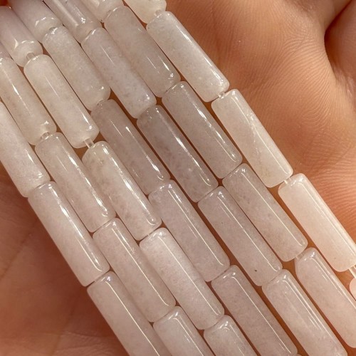Jadeit biały / walec / ok. 4x13mm