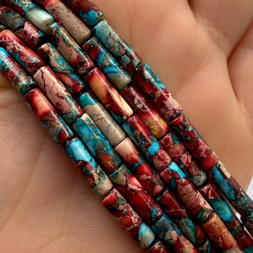 Jaspis Cesarski Czerwony / walec / ok. 4x13mm