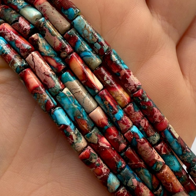 Jaspis Cesarski Czerwony / walec / ok. 4x13mm