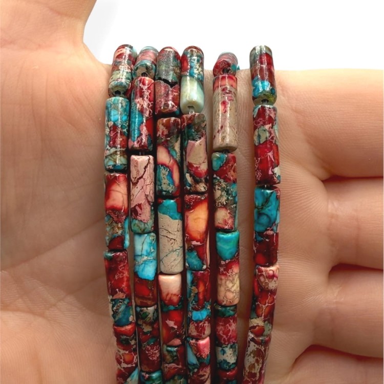 Jaspis Cesarski Czerwony / walec / ok. 4x13mm