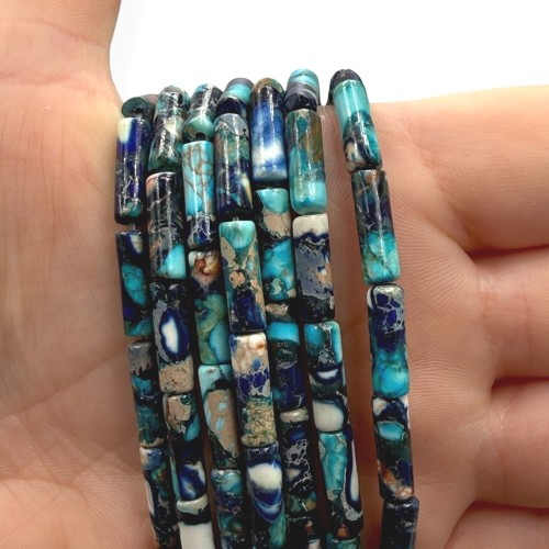 Jaspis Cesarski Dark Blue / walec / ok. 4x13mm