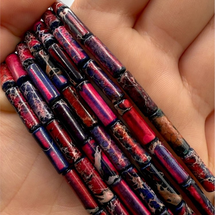 Jaspis Cesarski Dark Wine / walec / ok. 4x13mm