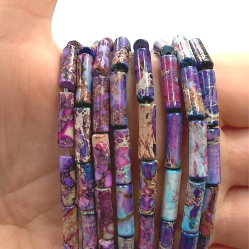 Jaspis Cesarski Fioletowy / walec / ok. 4x13mm