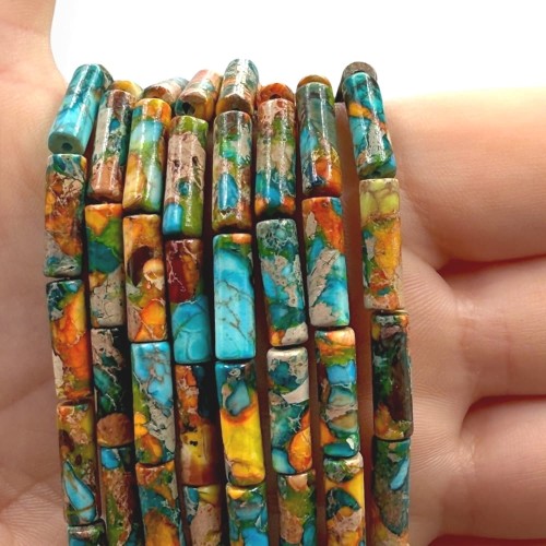 Jaspis Cesarski Miodowy / walec / ok. 4x13mm
