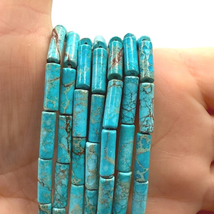 Jaspis Cesarski Niebieski / walec / ok. 4x13mm