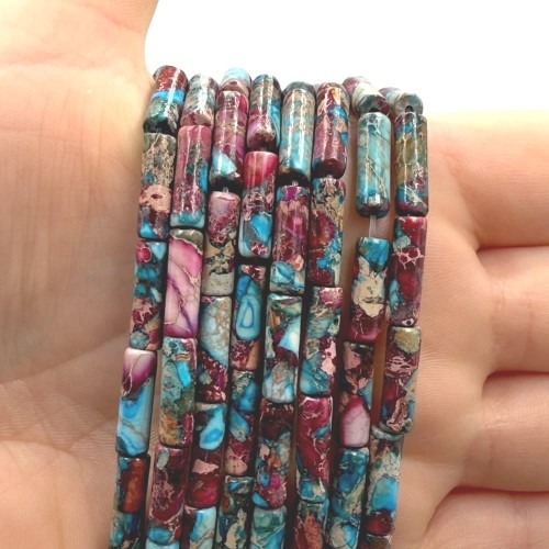 Jaspis Cesarski Różany / walec / ok. 4x13mm