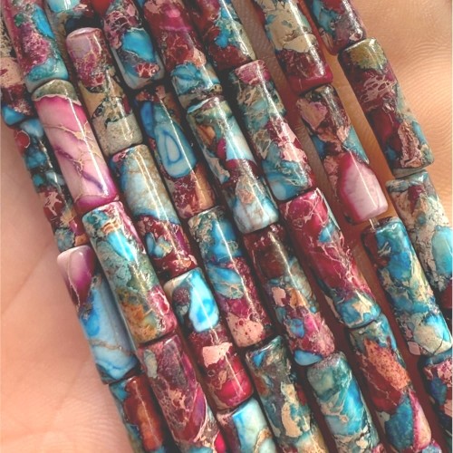 Jaspis Cesarski Różany / walec / ok. 4x13mm