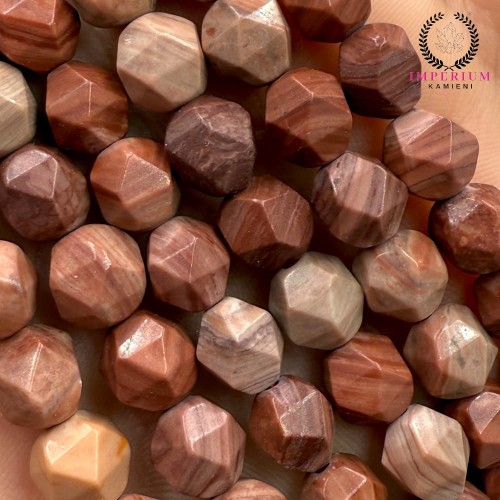 Jaspis Drzewny / kulka grubo fasetowana /ok. 8mm