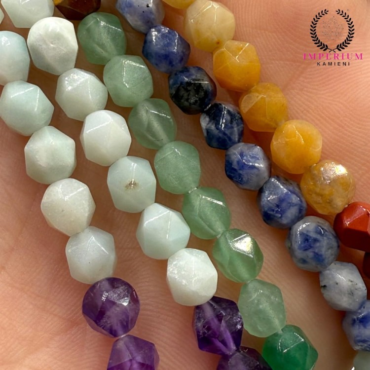 Mix Kamieni / kulka grubo fasetowana / ok. 6mm