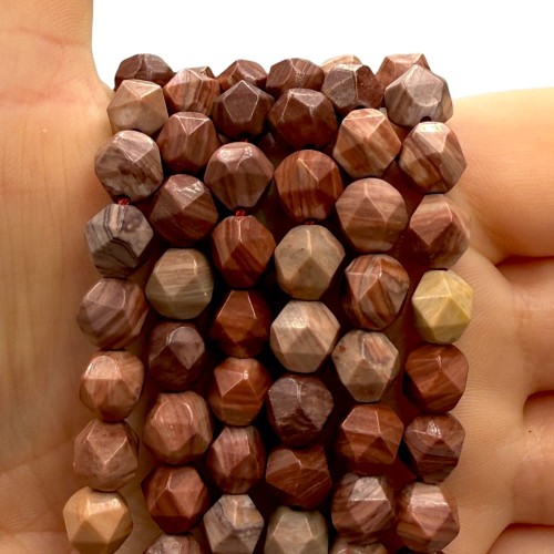 Jaspis Drzewny / kulka grubo fasetowana /ok. 8mm