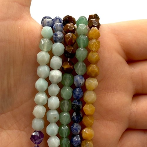 Mix Kamieni / kulka grubo fasetowana / ok. 6mm