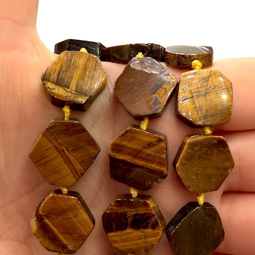Tygrysie Oko / hexagon / ok. 14x14mm