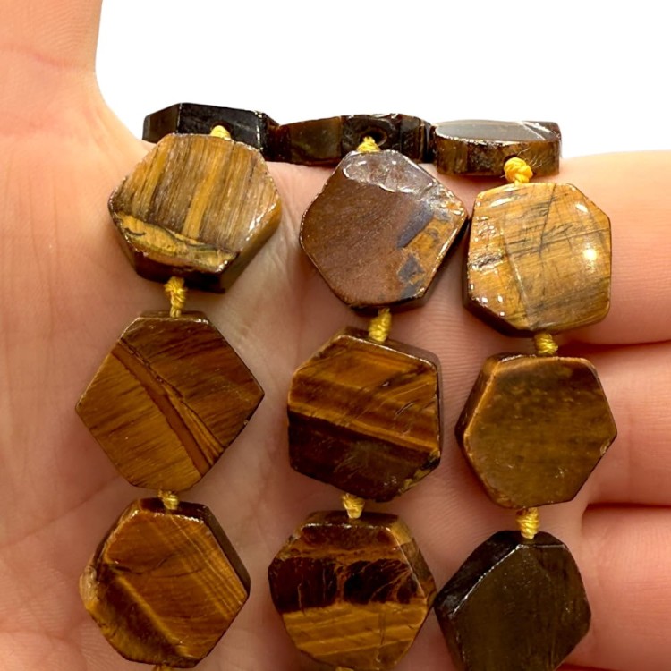 Tygrysie Oko / hexagon / ok. 14x14mm
