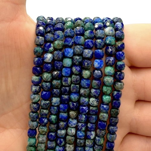 Azuryt / kostka fasetowana / ok. 4x4mm