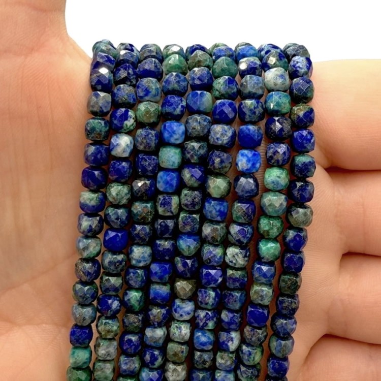 Azuryt / kostka fasetowana / ok. 4x4mm