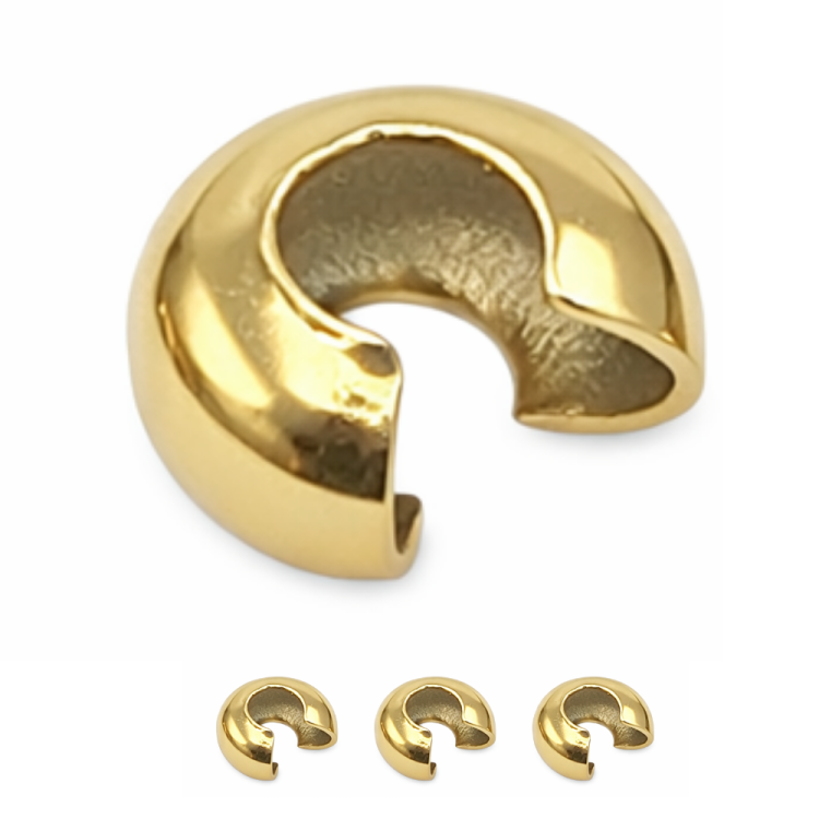 Osłonka na zacisk, supeł / stal PVD / kolor złoty / ok. 4mm / 40 szt
