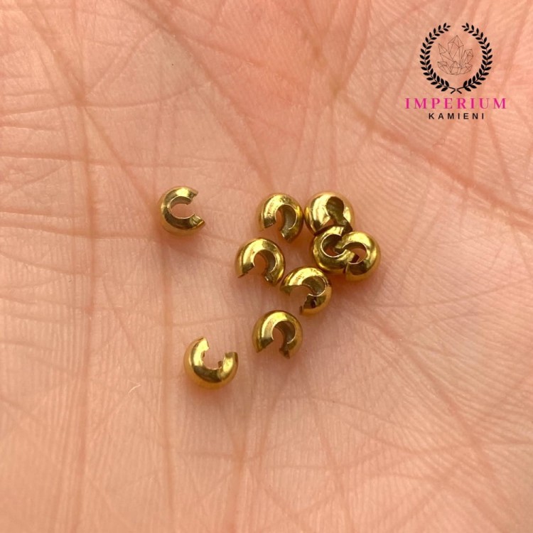 Osłonka na zacisk, supeł / stal PVD / kolor złoty / ok. 4mm / 40 szt