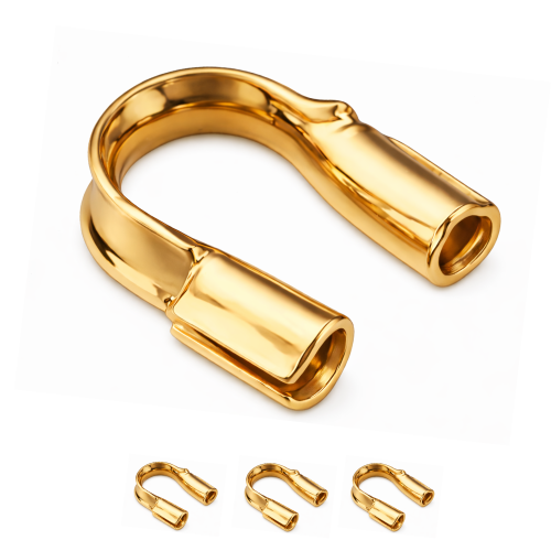 Końcówki do linek i nici 4mm / stal PVD / kolor złoty / 20 szt.