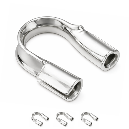 Końcówki do linek i nici 4mm / stal kolor srebrny / 20 szt