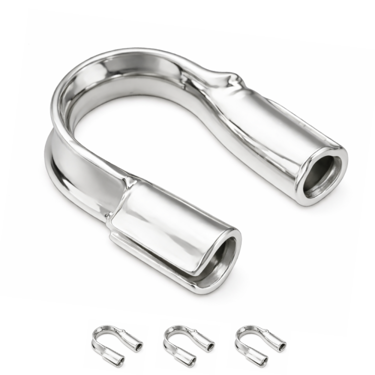 Końcówki do linek i nici 4mm / stal kolor srebrny / 20 szt