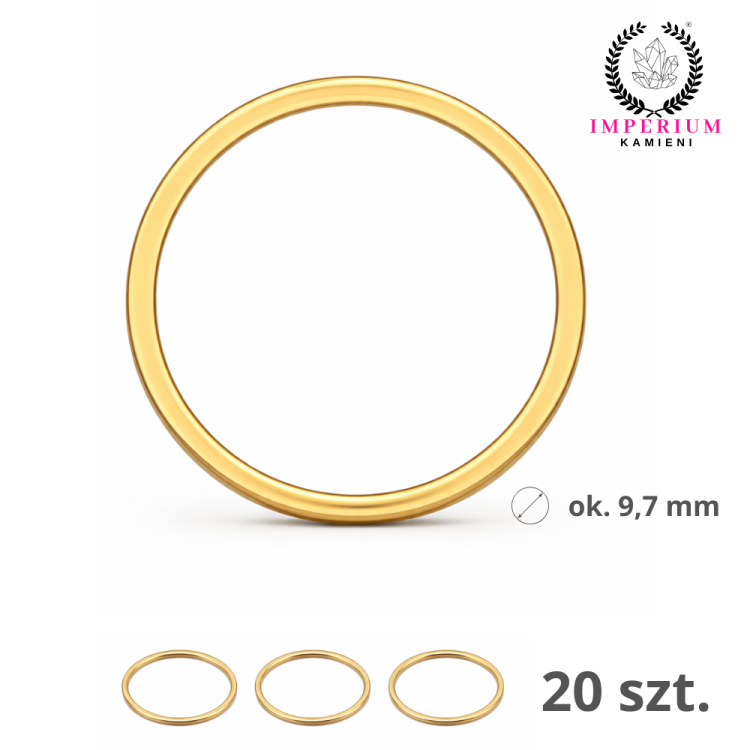 Ring ozdobny spawany / stal PVD / kolor złoty / ok. 9,7mm / 20 szt.