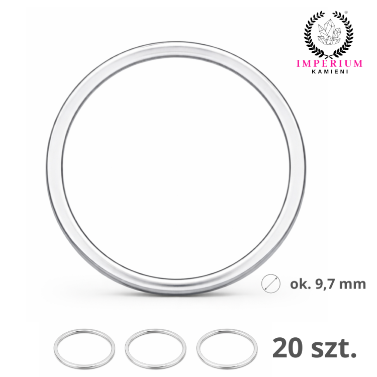 Ring ozdobny spawany / stal kolor srebrny / ok. 9,7 mm