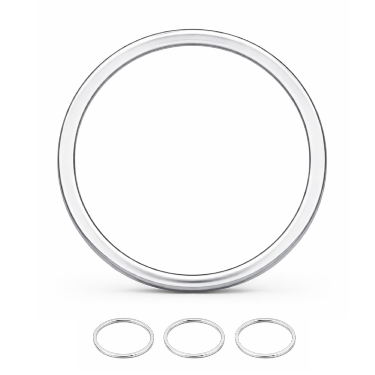 Ring ozdobny spawany / stal kolor srebrny / ok. 9,7 mm