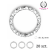 Ring ozdobny spawany z teksturą / stal kolor srebrny / ok. 8,2mm
