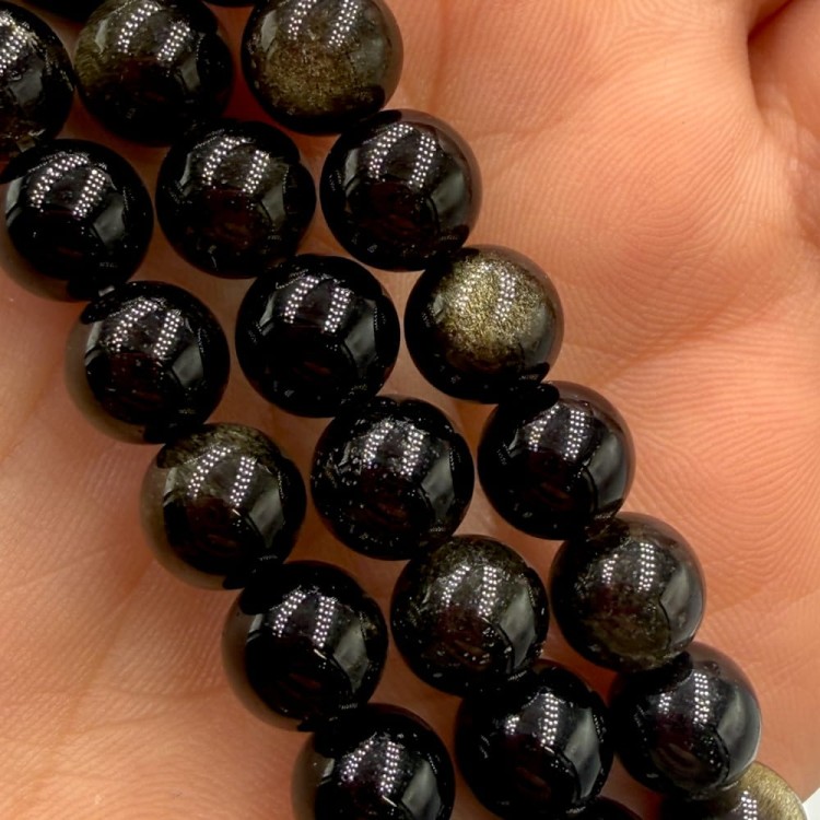 Obsydian Złoty / kulka gładka / ok. 8mm