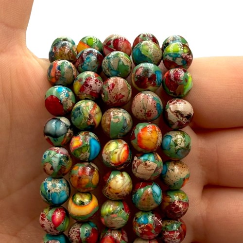 Jaspis Cesarski Mix Kolor/ kulka gładka / ok. 8mm