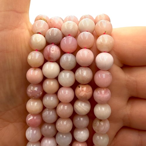 Opal Różowy / kulka gładka / ok. 8mm