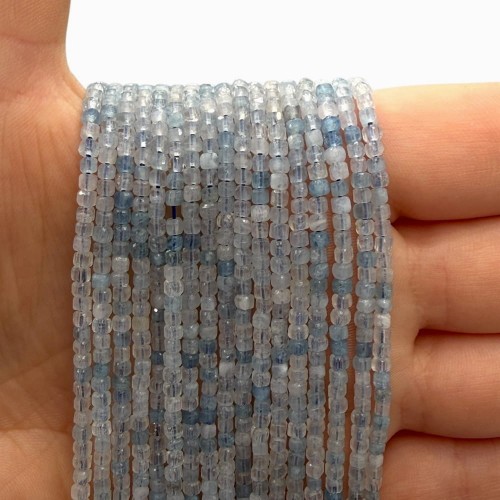 Akwamaryn / kostka fasetowana / ok. 2x2mm