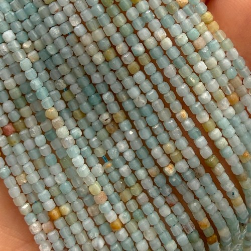 Amazonit Multi-Color / kostka fasetowana / ok. 2x2mm