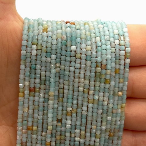 Amazonit Multi-Color / kostka fasetowana / ok. 2x2mm