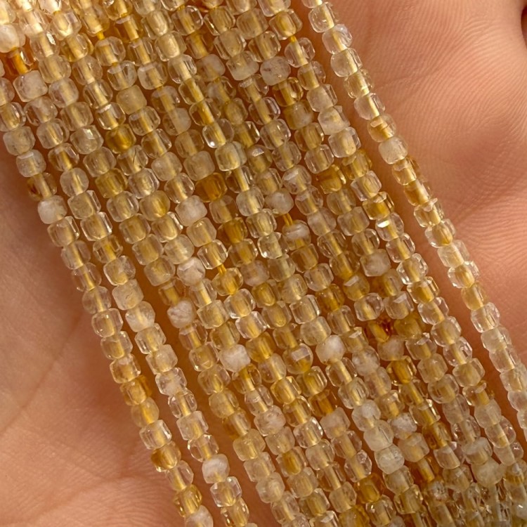 Cytryn / kostka fasetowana / ok. 2x2mm