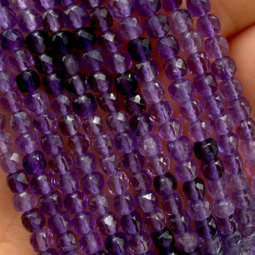 Ametyst / kostka fasetowana / ok. 4x4mm