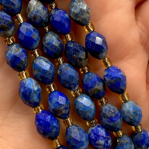 Lapis Lazuli / oliwka fasetowana / ok. 6x8 mm