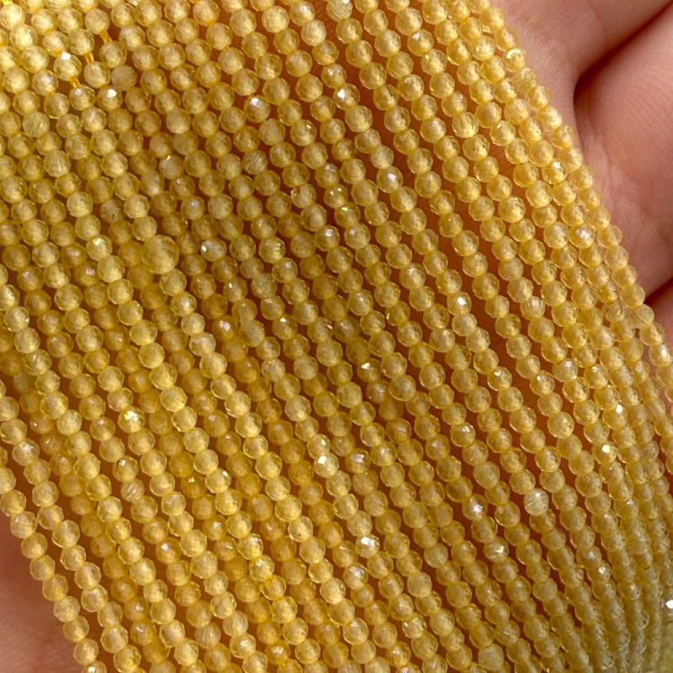 Jadeit Żółty / kulka fasetowana / ok. 2mm