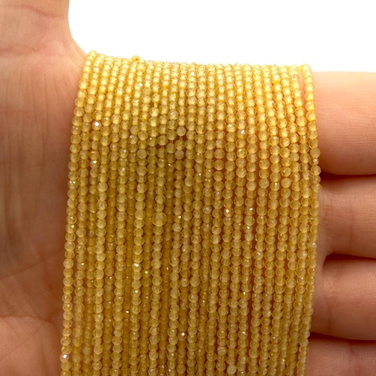 Jadeit Żółty / kulka fasetowana / ok. 2mm