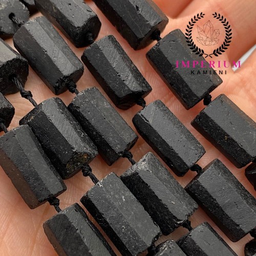 Turmalin Czarny / walec surowy / ok. 8x12mm